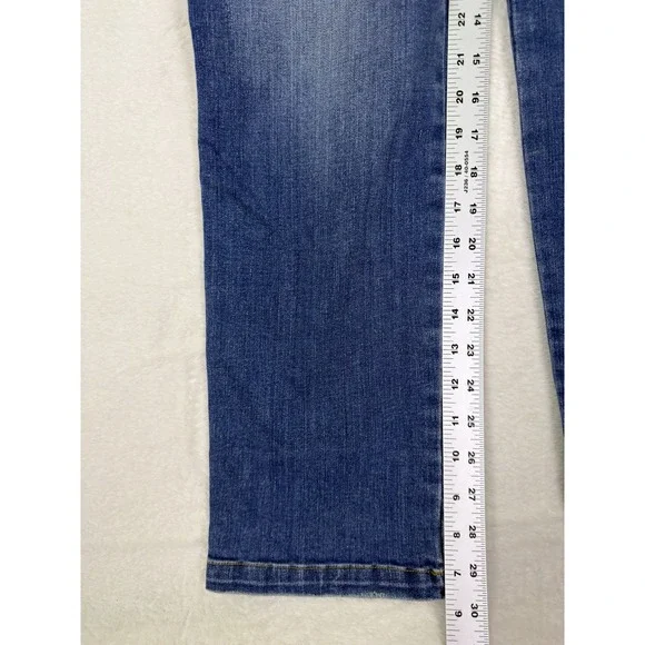 Spanx Jeans Womens XL Blue Medium Wash Mid Rise Straight Pull On Stretch - Picture 5 of 10